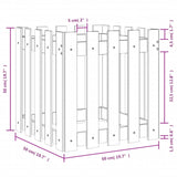 Plantenbak met hekontwerp 50x50x50 cm massief grenenhout wit