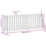 Plantenbak verhoogd hekontwerp 200x50x70 cm massief douglashout