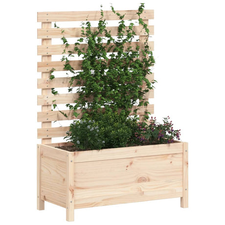 Plantenbak met rek 79x39,5x114 cm massief grenenhout