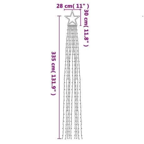 Kerstboomverlichting 320 blauwe LED's 375 cm - AllerleiShop