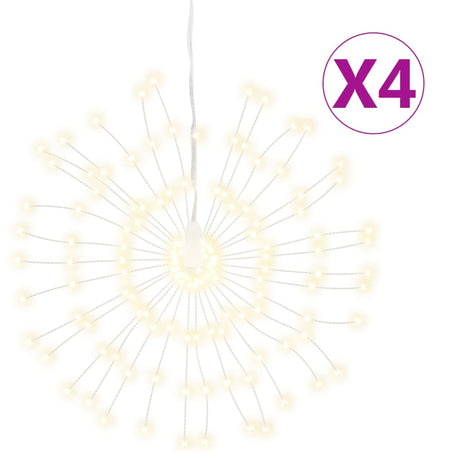 Kerstverlichting vuurwerk 4 st 140 warmwitte LED's 17 cm - AllerleiShop