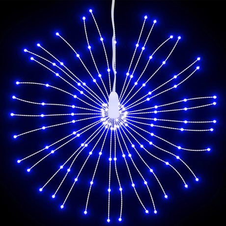 Kerstverlichting vuurwerk 4 st 140 LED's 17 cm blauw - AllerleiShop