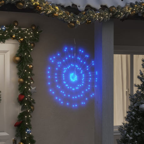 Kerstverlichting vuurwerk 4 st 140 LED's 17 cm blauw - AllerleiShop