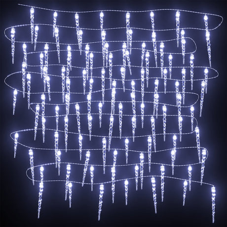 Kerstverlichting ijspegels 200 koudwitte LED's 20 m acryl PVC - AllerleiShop