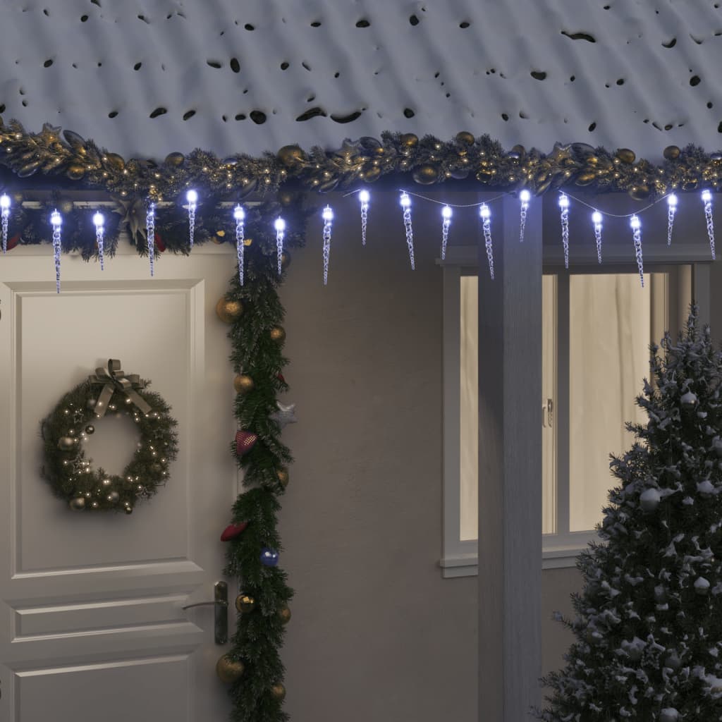 Kerstverlichting ijspegels 200 koudwitte LED's 20 m acryl PVC - AllerleiShop