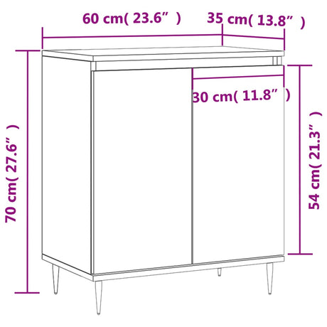 Dressoir 60x35x70 cm bewerkt hout grijs sonoma eikenkleurig - AllerleiShop