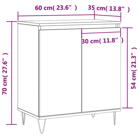 Dressoir 60x35x70 cm bewerkt hout sonoma eikenkleurig - AllerleiShop