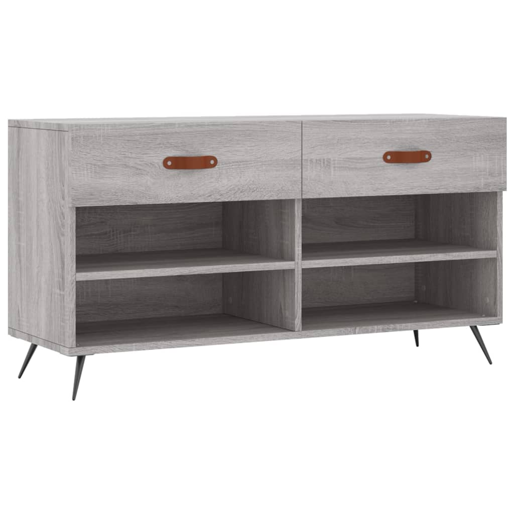 Schoenenbank 102x35x55 cm bewerkt hout grijs sonoma eikenkleur