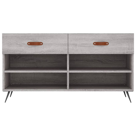 Schoenenbank 102x35x55 cm bewerkt hout grijs sonoma eikenkleur