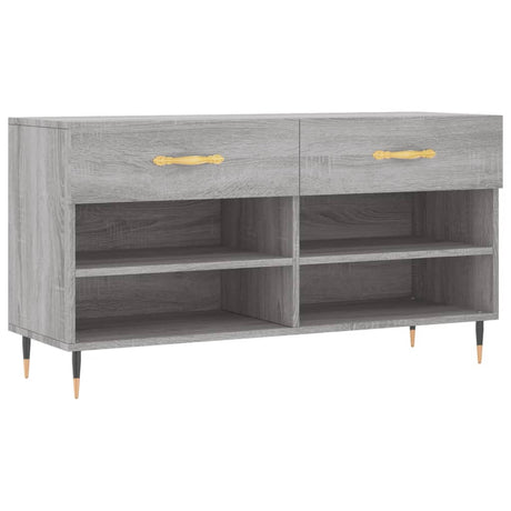 Schoenenbank 102x35x55 cm bewerkt hout grijs sonoma eikenkleur