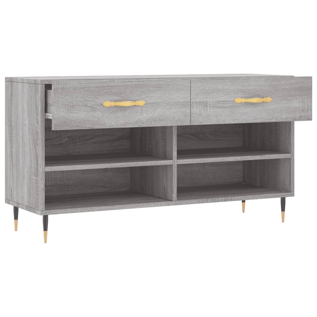 Schoenenbank 102x35x55 cm bewerkt hout grijs sonoma eikenkleur