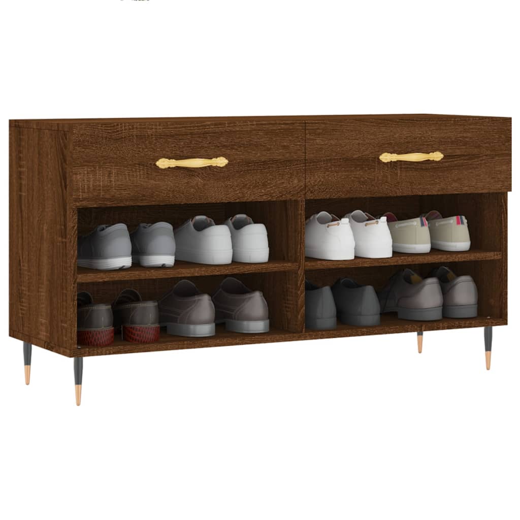 Schoenenbank 102x35x55 cm bewerkt hout sonoma eikenkleurig