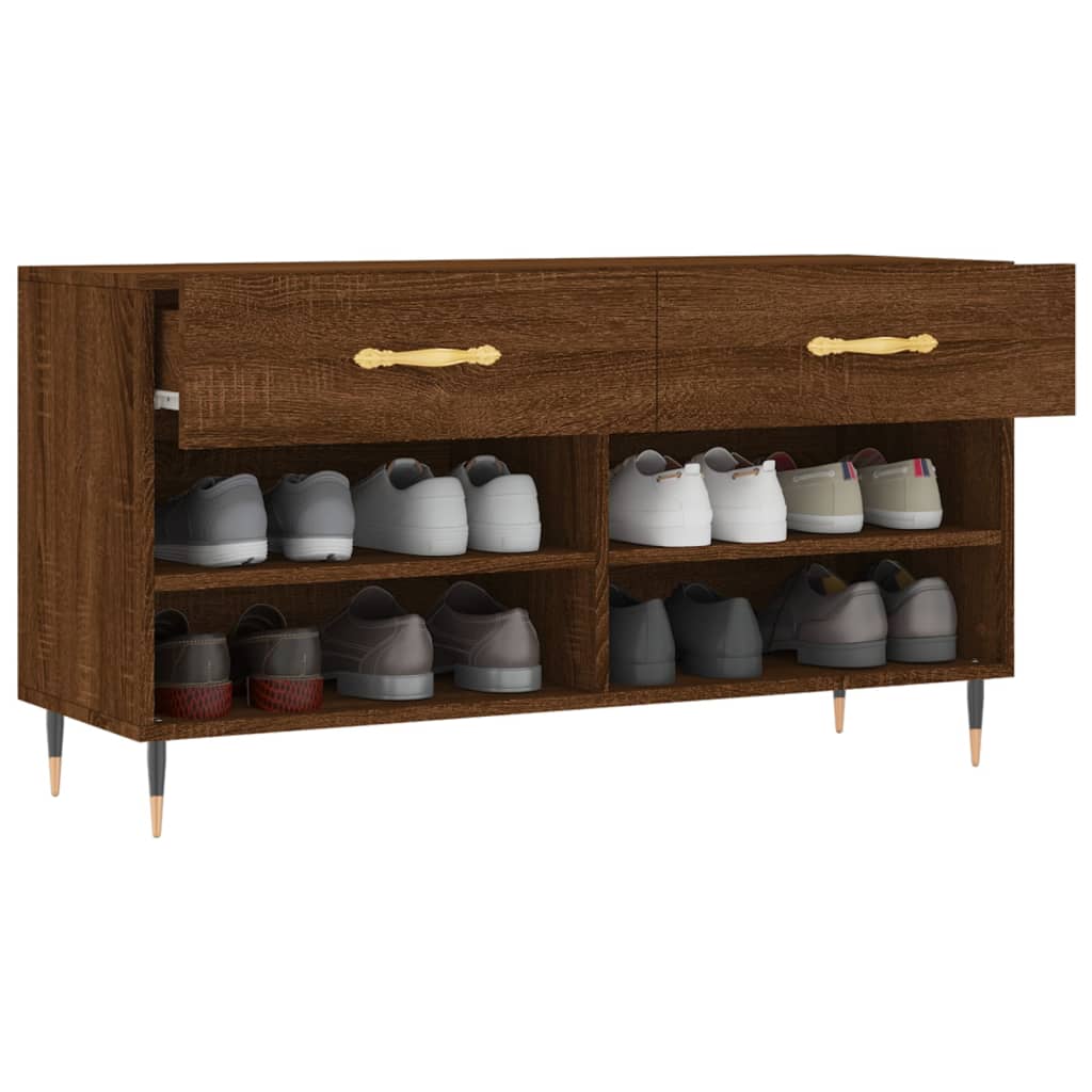 Schoenenbank 102x35x55 cm bewerkt hout sonoma eikenkleurig