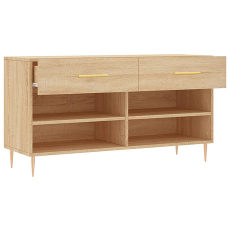 Schoenenbank 102x35x55 cm bewerkt hout sonoma eikenkleurig