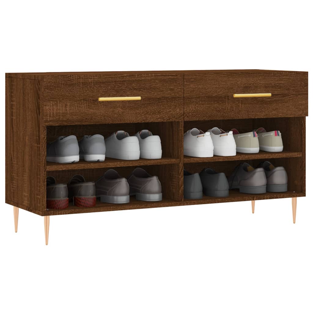 Schoenenbank 102x35x55 cm bewerkt hout sonoma eikenkleurig