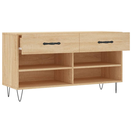 Schoenenbank 102x35x55 cm bewerkt hout sonoma eikenkleurig