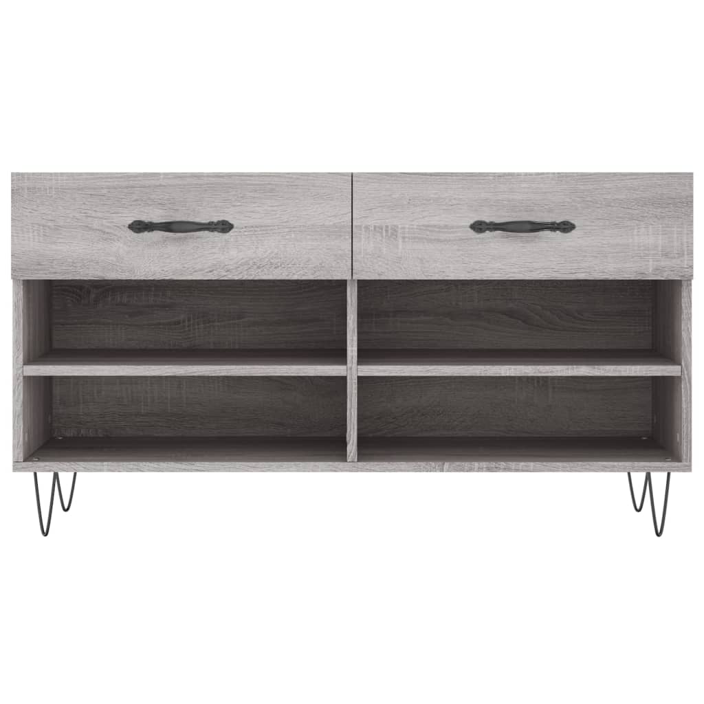 Schoenenbank 102x35x55 cm bewerkt hout grijs sonoma eikenkleur