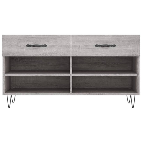 Schoenenbank 102x35x55 cm bewerkt hout grijs sonoma eikenkleur