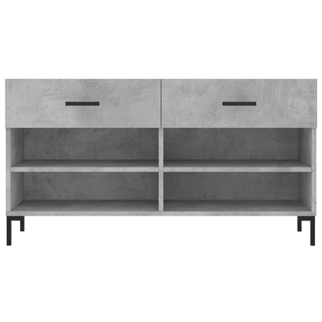 Schoenenbank 102x35x55 cm bewerkt hout betongrijs