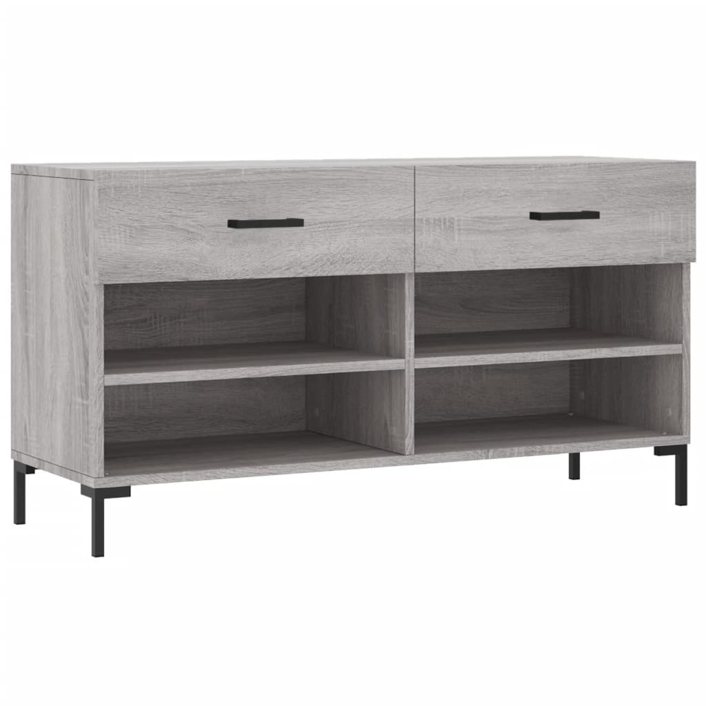 Schoenenbank 102x35x55 cm bewerkt hout grijs sonoma eikenkleur