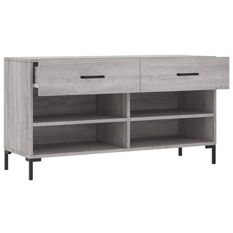 Schoenenbank 102x35x55 cm bewerkt hout grijs sonoma eikenkleur