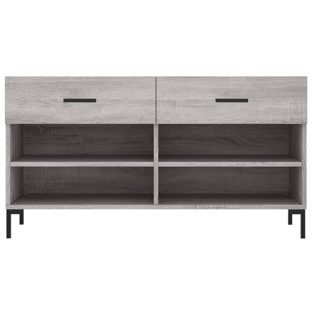 Schoenenbank 102x35x55 cm bewerkt hout grijs sonoma eikenkleur