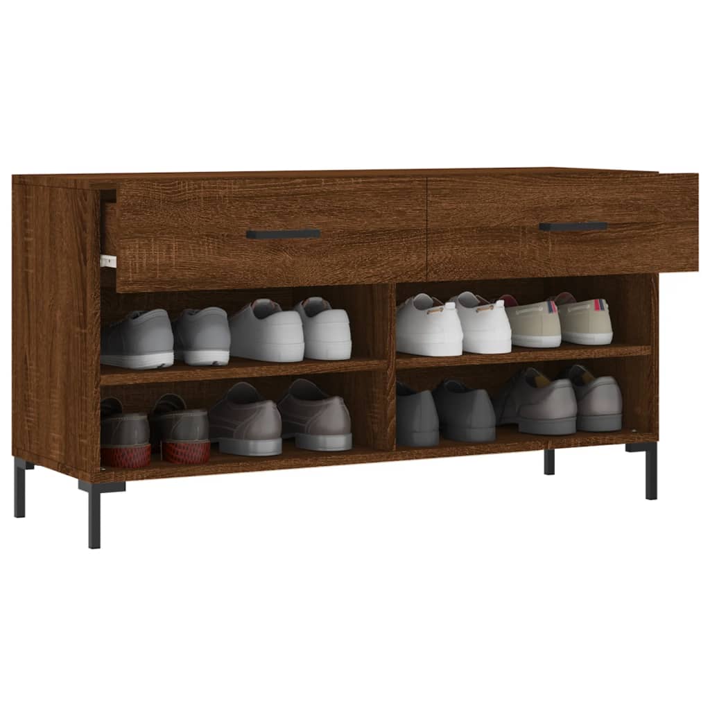 Schoenenbank 102x35x55 cm bewerkt hout sonoma eikenkleurig