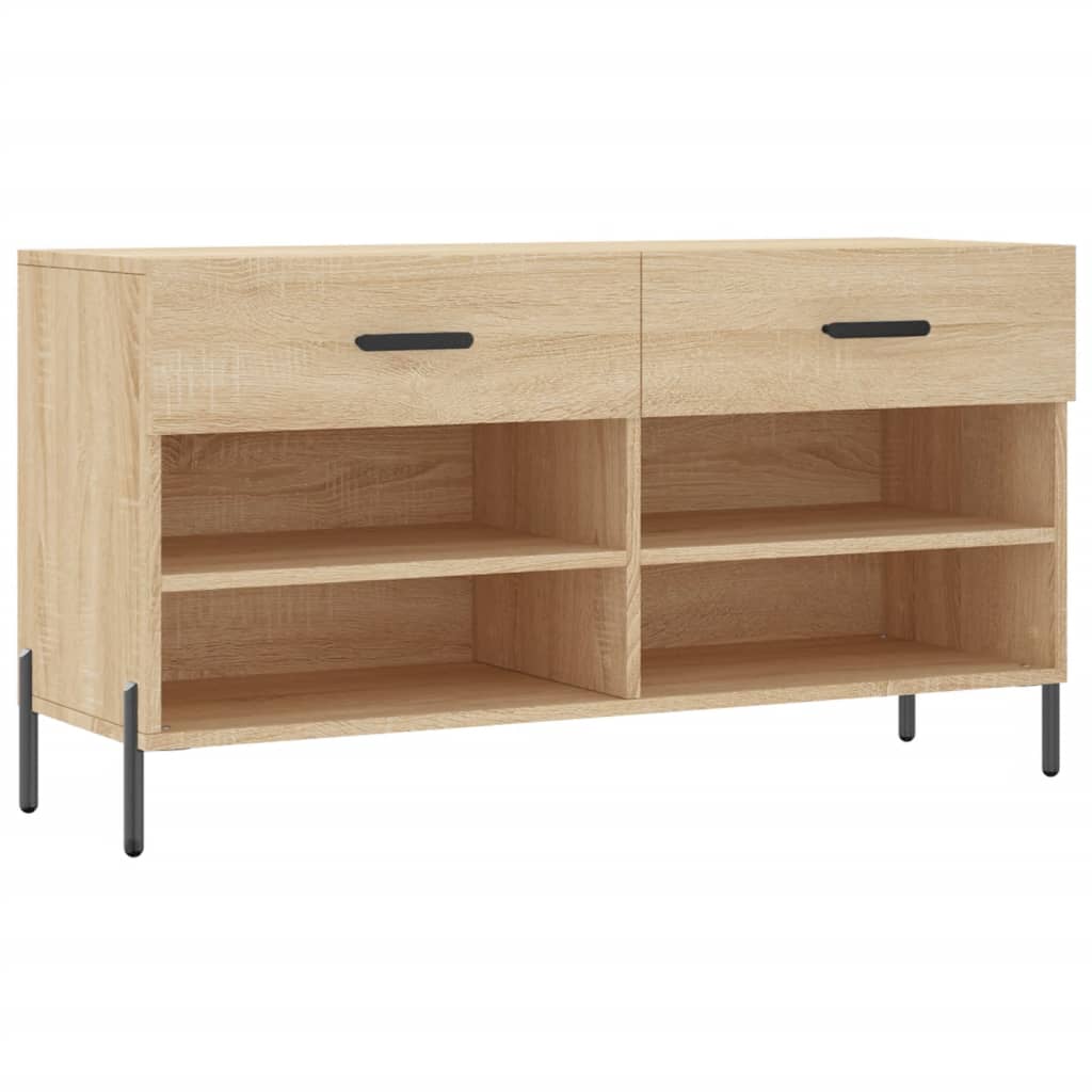 Schoenenbank 102x35x55 cm bewerkt hout sonoma eikenkleurig