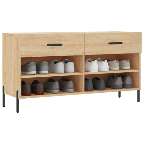 Schoenenbank 102x35x55 cm bewerkt hout sonoma eikenkleurig