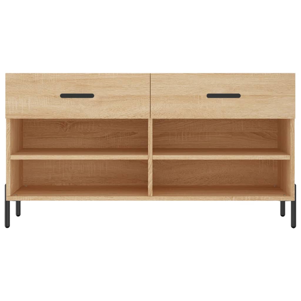 Schoenenbank 102x35x55 cm bewerkt hout sonoma eikenkleurig