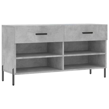 Schoenenbank 102x35x55 cm bewerkt hout betongrijs