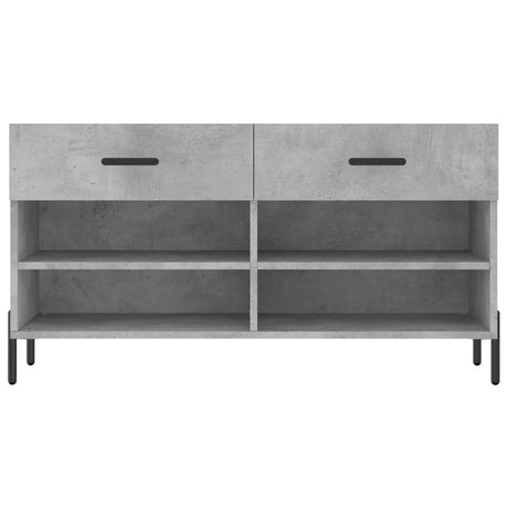 Schoenenbank 102x35x55 cm bewerkt hout betongrijs