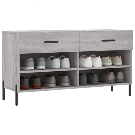 Schoenenbank 102x35x55 cm bewerkt hout grijs sonoma eikenkleur