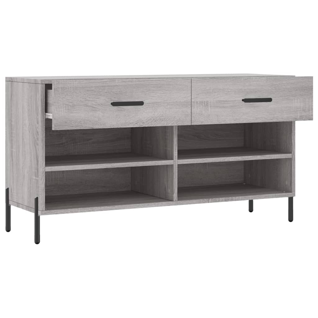 Schoenenbank 102x35x55 cm bewerkt hout grijs sonoma eikenkleur