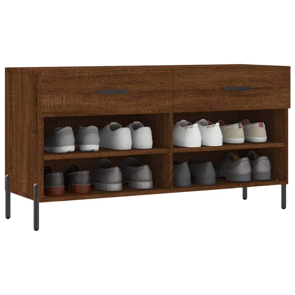 Schoenenbank 102x35x55 cm bewerkt hout sonoma eikenkleurig