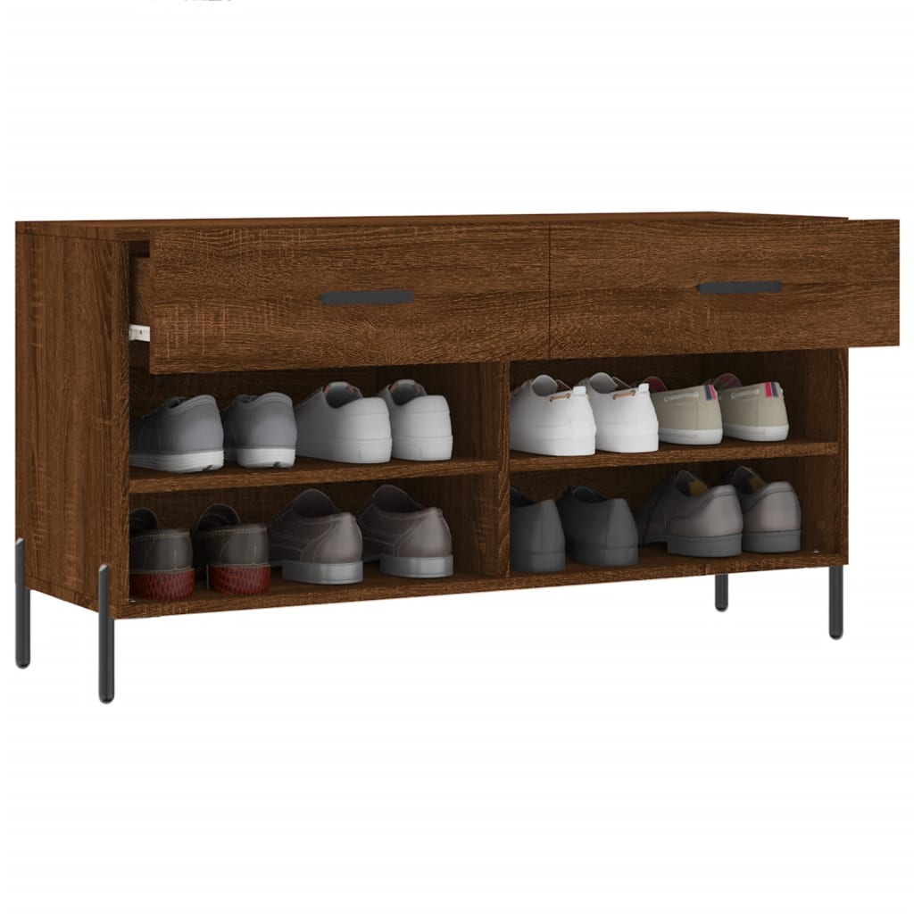 Schoenenbank 102x35x55 cm bewerkt hout sonoma eikenkleurig