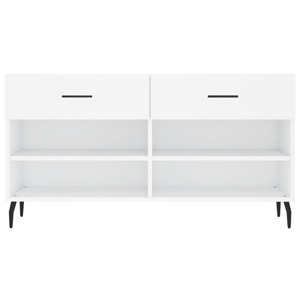 Schoenenbank 102x35x55 cm bewerkt hout wit