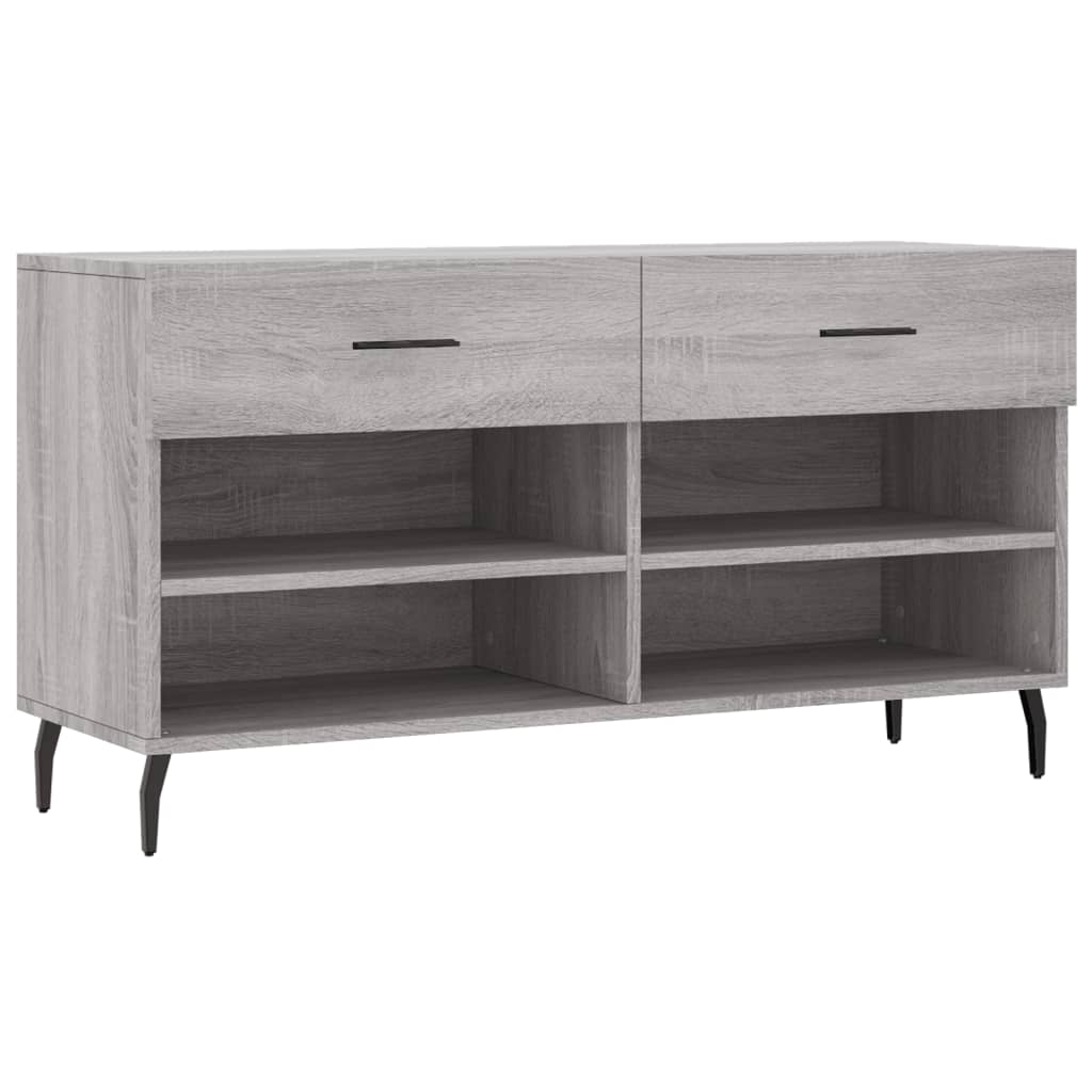 Schoenenbank 102x35x55 cm bewerkt hout grijs sonoma eikenkleur