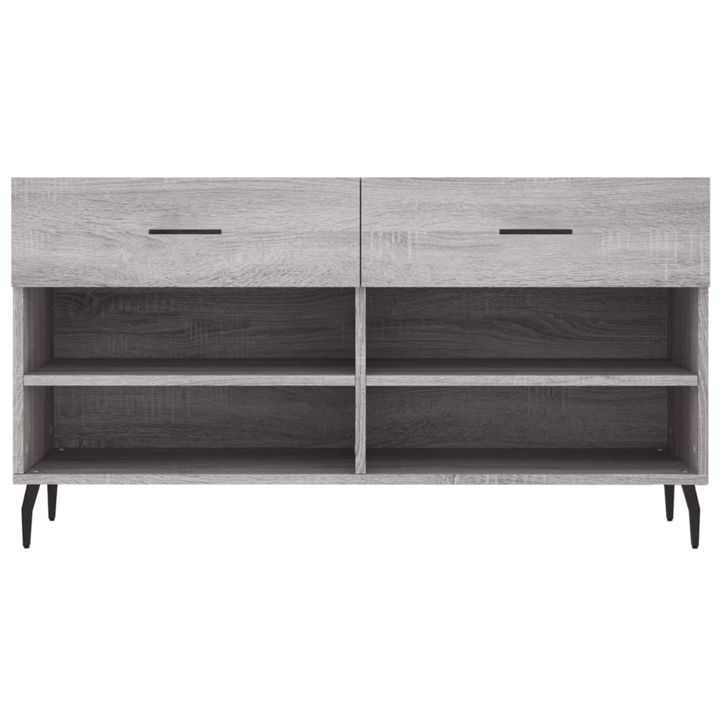 Schoenenbank 102x35x55 cm bewerkt hout grijs sonoma eikenkleur