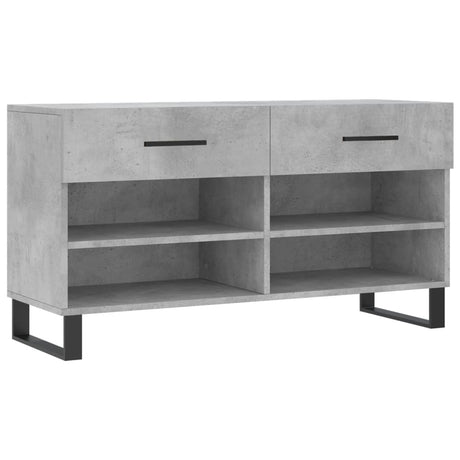 Schoenenbank 102x35x55 cm bewerkt hout betongrijs