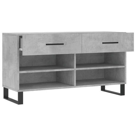 Schoenenbank 102x35x55 cm bewerkt hout betongrijs