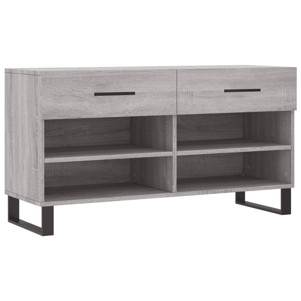 Schoenenbank 102x35x55 cm bewerkt hout grijs sonoma eikenkleur