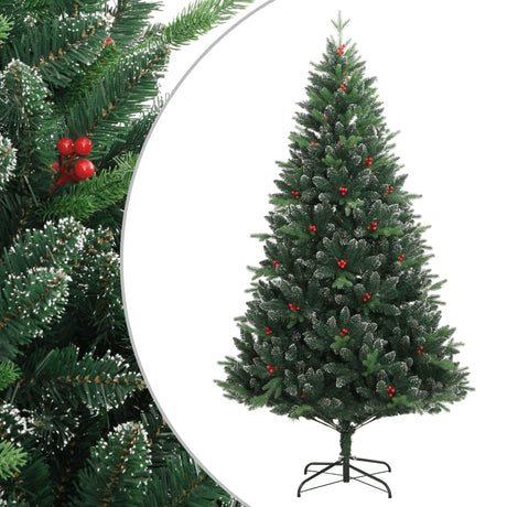 Kunstkerstboom met scharnieren en rode bessen 120 cm - AllerleiShop