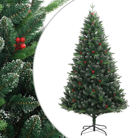 Kunstkerstboom met scharnieren en rode bessen 210 cm - AllerleiShop