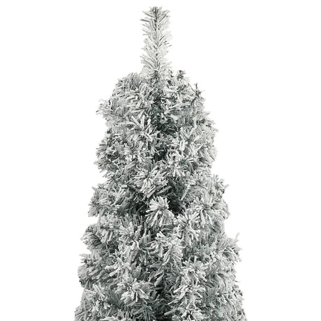 Kunstkerstboom smal met standaard en sneeuw 300 cm PVC - AllerleiShop