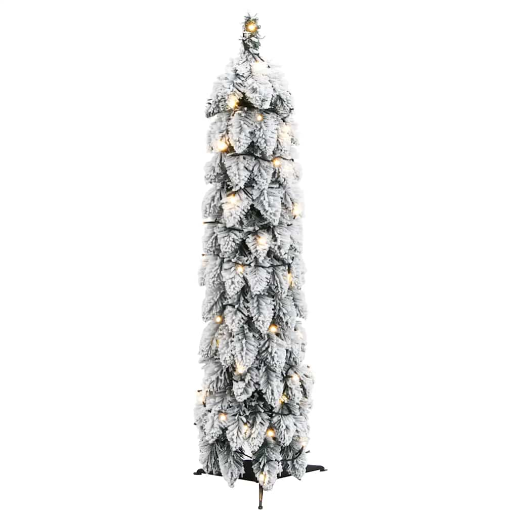 Kunstkerstboom met verlichting en sneeuw 45 LED's 90 cm - AllerleiShop