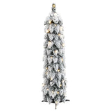 Kunstkerstboom met verlichting en sneeuw 45 LED's 90 cm - AllerleiShop