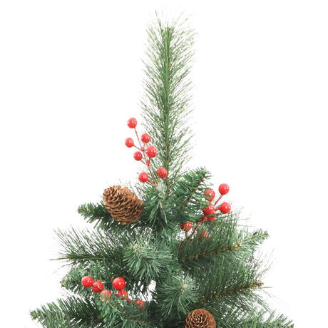 Kunstkerstboom met scharnieren dennenappels en bessen 180 cm - AllerleiShop