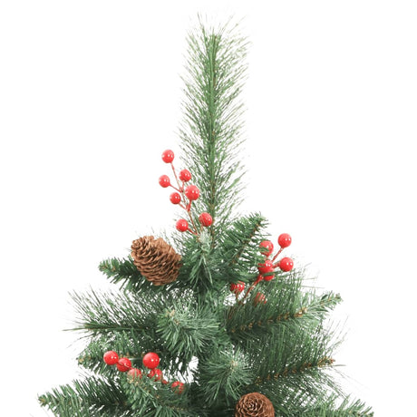 Kunstkerstboom met scharnieren dennenappels en bessen 210 cm - AllerleiShop