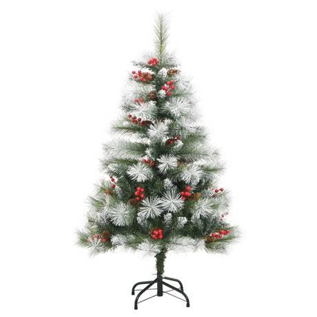 Kunstkerstboom met scharnieren dennenappels en bessen 150 cm - AllerleiShop